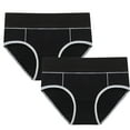 thumbnail image 1 of Diufon 2 Pack Cotton Underwear for Women High Waisted Seamless Soft Block Color Panties Ladies Plus Size Briefs, 1 of 2
