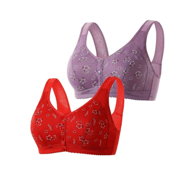 Diufon 2 Pack Wide Strap Bra for Women Seamless Full Coverage Lace Bras Comfort Wrapped Chest Everyday Bralettes