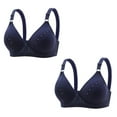 thumbnail image 1 of Diufon 2 Pack Wireless Comfortable Bra for Women Everyday Seamless V Neck Bras Ladies Support Push Up Bralettes, 1 of 5