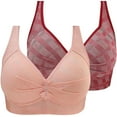 thumbnail image 1 of Diufon 2 Pack Women's Wireless Comfortable Bras Everyday Plus Size Push Up Seamless Bra Soft Breathable Bralettes, 1 of 4