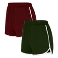 thumbnail image 1 of Diufon 2PCS Shorts for Women Summer Color Block Athletic Shorts Elastic High Waist Sweatshorts, 1 of 2