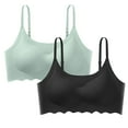 thumbnail image 1 of Diufon 2pc Bras for Women Solid Color Full Coverage Breathable Bras No Underwire Seamless Bras, 1 of 6