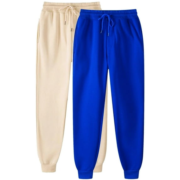 Diufon 2pc Sweatpants for Women Plus Size Solid Color Lounge Pants Elastic Waist Drawstring Pants