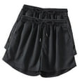 thumbnail image 1 of Diufon 2pc Womens Yoga Shorts Solid Color Shorts Elastic Waist Drawstring Athletic Shorts with Pockets, 1 of 3
