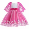 thumbnail image 1 of Diufon 3-12years Kids Girls Puffy Dress Lace Mesh Bowknot Birthday Princess Dresses Child Girl Romper Skirt, 1 of 9