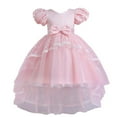thumbnail image 1 of Diufon 3-12years Kids Girls Puffy Dress Lace Mesh Bowknot Birthday Princess Dresses Child Girl Romper Skirt, 1 of 9