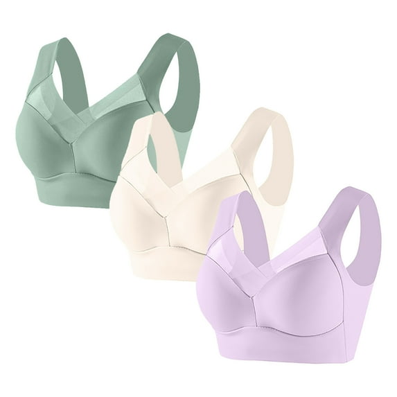 Diufon 3 Pack Seamless Bras for Women Everyday Full Coverage Push Up Bra Ladies Soft Breathable Padded Bralettes