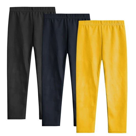 Diufon 3 Pack Toddler Boys Girls Leggings Kids Elastic Waist Basic Comfy Tights Trousers Fall Winter Warm Bottom Pants
