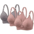 thumbnail image 1 of Diufon 3PCS Bras for Women Full Coverage Adjustment Strap Bras No Underwire Solid Color Push up Bras, 1 of 7