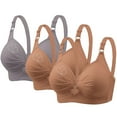 thumbnail image 1 of Diufon 3PCS Womens Bras No Underwire Push up Bras Heart Printed Adjustment Strap Comfortable Bras, 1 of 7