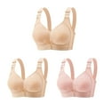 thumbnail image 1 of Diufon 3PCS Womens Bras Solid Color Breathable Bras Full Coverage No Underwire Soft Bras, 1 of 7