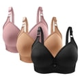 thumbnail image 1 of Diufon 3pc Bras for Women Solid Color Underwireless Soft Bras Full Coverage Push up Comfy Bras, 1 of 3