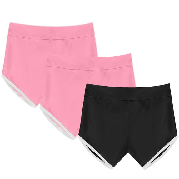 Diufon 3pc Womens Athletic Shorts High Waist Sports Shorts Summer Casual Color Block Yoga Shorts