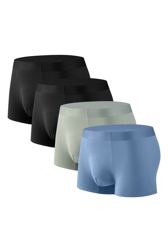 4 Pack Men's Underwear Soft Support Wicking Quick Dry Boxer Briefs Casual Breathable Active Panties