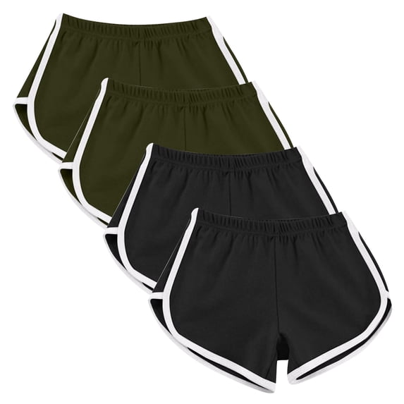Diufon 4 Pack Sport Shorts for Women Summer Elastic High Waist Soft Workout Gym Shorts Casual Biker Shorts