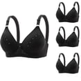 thumbnail image 1 of Diufon 4 Pack Wireless Comfortable Bra for Women Everyday Seamless V Neck Bras Ladies Support Push Up Bralettes, 1 of 5