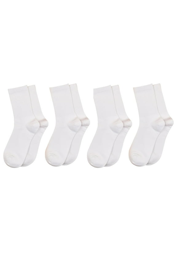 4 Pairs Crew Socks for Men & Women Thin Soft Breathable Warm Medium Tube Socks Casual Solid Color Socks