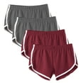 thumbnail image 1 of Diufon 4PCS Womens Sports Shorts Summer Color Block Yoga Shorts Elastic Waist Plus Size Shorts, 1 of 7