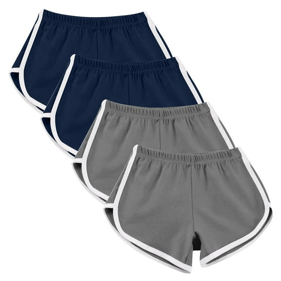 Diufon 4pc Plus Size Shorts for Womens Elastic Waist Jogger Shorts Color Block Athletic Shorts