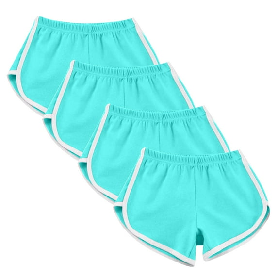 Diufon 4pc Womens Sweatshorts Summer Plus Size Color Block Yoga Shorts Elastic Waist Jogger Shorts