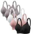thumbnail image 1 of Diufon 5 Pack Wireless Comfortable Bra for Women Everyday Adjustable Seamless V Neck Bras Ladies Push Up Bra, 1 of 5
