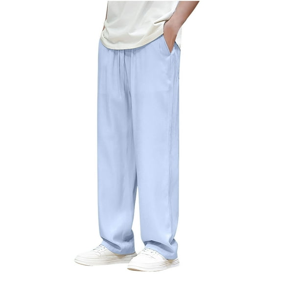 Diufon Athletic Pants for Men Straight Wide Leg Workout Gym Joggers Sweatpants Drawstring Waist Pants with Pockets