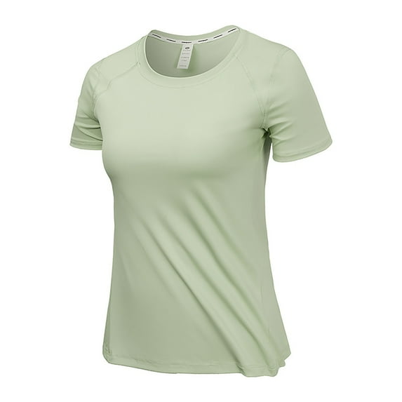 Diufon Athletic T-Shirts for Women Solid Color Casual Tees Round Neck Short Sleeve Sports Tops