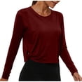 thumbnail image 1 of Diufon Athletic Tops for Women Soft Long Sleeve Loose Shirts with Side Cutout Sport Running Yoga Crop Tops, 1 of 8
