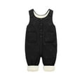 thumbnail image 1 of Diufon Baby Boy Girl Romper Toddler Fall Winter Fleece Thickened Warm Half Button Zipper Suspender Jumpsuit, 1 of 3