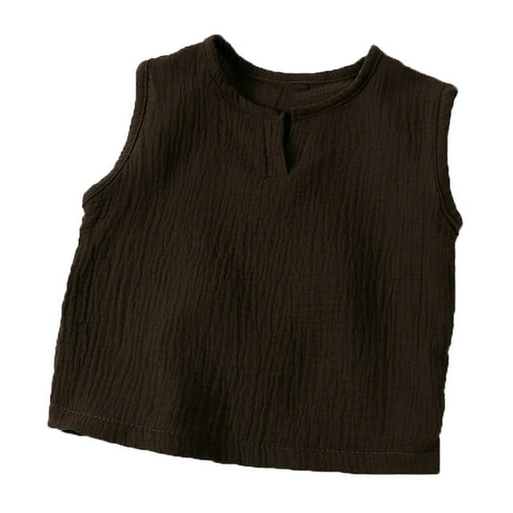 Diufon Baby Boys Cotton Tank Tops V Neck Sleeveless Tops Summer Casual Solid Color T-Shirts