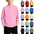thumbnail image 1 of Diufon Baby Boys Girls Long Sleeve Shirt Toddler Thickened Round Neck Tops Comfort Basic Solid Color T-Shirt, 1 of 9