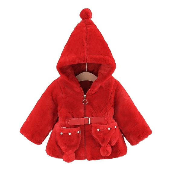 Diufon Baby Boys and Girls Jacket Fall Winter Hooded Fleece Warm Coats Long Sleeve Thickened Outerwear for Kids