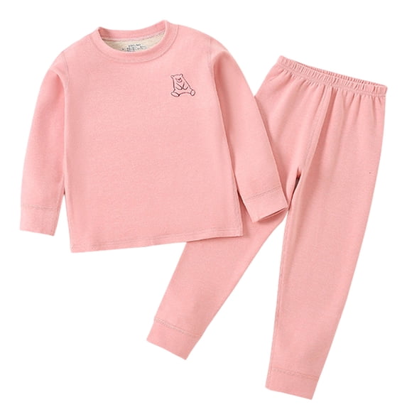 Diufon Baby Kids Pajamas Sets Unisex Boys Girls Long Sleeve Crewneck Shirt and Bottom Warm Pant 2 Piece Outfits