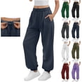 thumbnail image 1 of Diufon Baggy Sweatpants for Women Drawstring High Waisted Athletic Joggers Workout Cuffed Pants with Pockets, 1 of 10