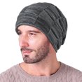 thumbnail image 1 of Diufon Beanie Hats for Unisex-Adult Knitted Layered Ear Covered Windproof Hat Casual Outdoor Ski Caps, 1 of 5