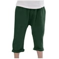 thumbnail image 1 of Diufon Boys Girls Cotton Linen Pants Casual Elastic Waist Sport Capri Pant Soft Lightweight Breathable Trousers, 1 of 7