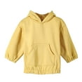 thumbnail image 1 of Diufon Boys Girls Hooded Sweatshirt Long Sleeve Solid Color Warm Pullover Tops Fall Winter Versatile Sweaters with Pockets, 1 of 7