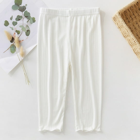 Diufon Boys Girls Sleep Pants Casual Elastic High Waist Cropped Bottoms Pant Spring Summer Soft Home Trousers