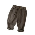 thumbnail image 1 of Diufon Boys Pants Cotton Elastic Waist Trousers Solid Color Button Down Pants with Pockets, 1 of 3