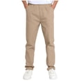 thumbnail image 1 of Diufon Boys School Uniform Pants Elastic Waist Straight Leg Loose Pants Dressy Casual Trousers with Pockets, 1 of 5