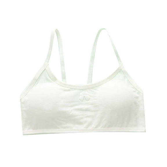 Diufon Bras for Girls Cotton Seamless Spaghetti Straps Full Coverage Sleep Bra Casual Breathable Bra with Pads