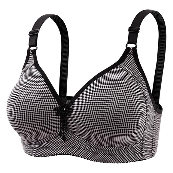 Diufon Bras for Women Solid Color No Underwire Comfortable Bras Full Coverage Adjustment Strap Bras