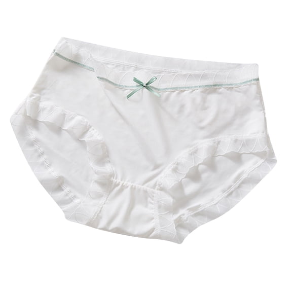Diufon Brief for Women High Waist Bow Breathable Panties Color Block Full Coverage Underwear