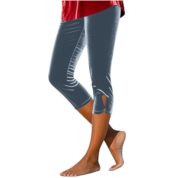 Diufon Capri Leggings for Women Velvet Dressy Casual Fall Capris Knee Length Crop Pants for Workout Cycling Yoga