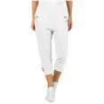thumbnail image 1 of Diufon Capri Pants for Women Elastic Waist Lightweight Capris with Pockets Casual Solid Color Cropped Trousers, 1 of 9