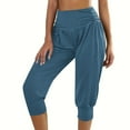 thumbnail image 1 of Diufon Capris Pants for Womens Casual Elastic High Waist Pants Solid Color Bottom Pants, 1 of 7