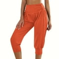 thumbnail image 1 of Diufon Capris Pants for Womens Casual Elastic High Waist Pants Solid Color Bottom Pants, 1 of 7