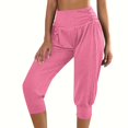 thumbnail image 1 of Diufon Capris Pants for Womens Casual Elastic High Waist Pants Solid Color Bottom Pants, 1 of 7