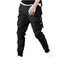 thumbnail image 1 of Diufon Cargo Pants for Men Elastic Drawstring Waist Tapered Hiking Pants Trendy Sport Pants with Pockets, 1 of 5