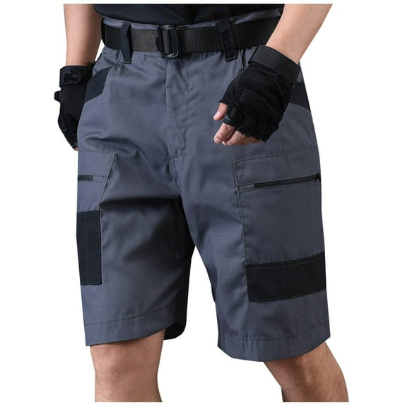 Diufon Cargo Shorts Mens Color Block Outdoor Shorts Quick Dry Hikling Shorts with Zipper Pockets